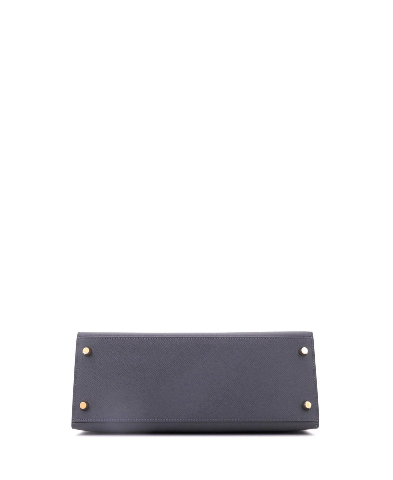 Kelly 28 Handbag Grey Epsom with Permabrass Hardware