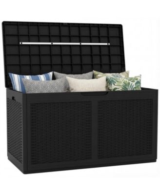 100 Gallon Resin Deck Box Outdoor Waterproof Storage Bench