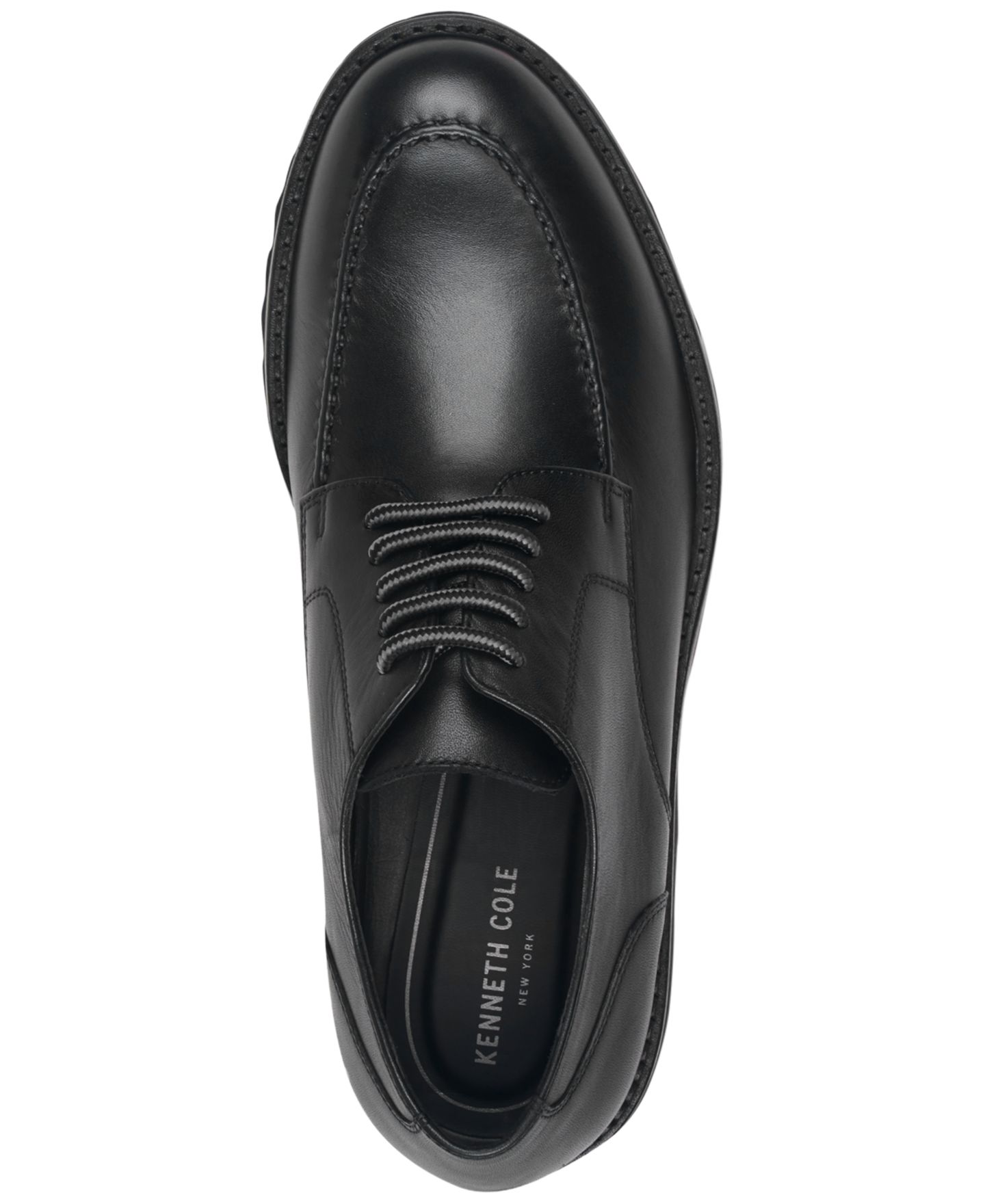 Мужские оксфорды Kenneth Cole New York Rosco на подошве с протектором, цвет: Чёрный кожаный — фото 4
