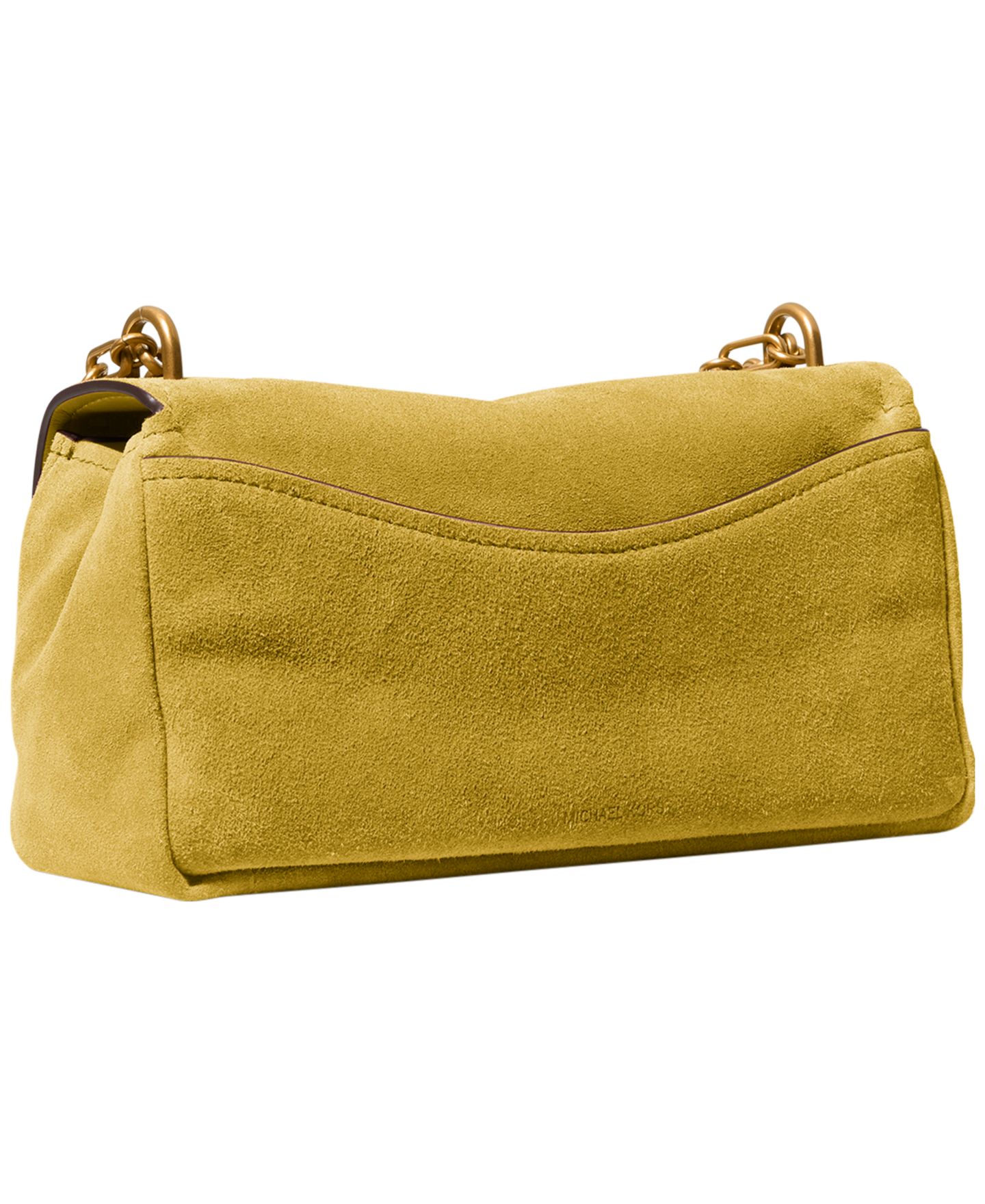 Женская сумка Michael Kors Bryant Suede Small Turn-Lock Convertible Chain Crossbody Handbag, цвет: Шартрез — фото 4