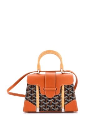 Mini Structured Saigon Top Handle Bag Coated Canvas with Leather