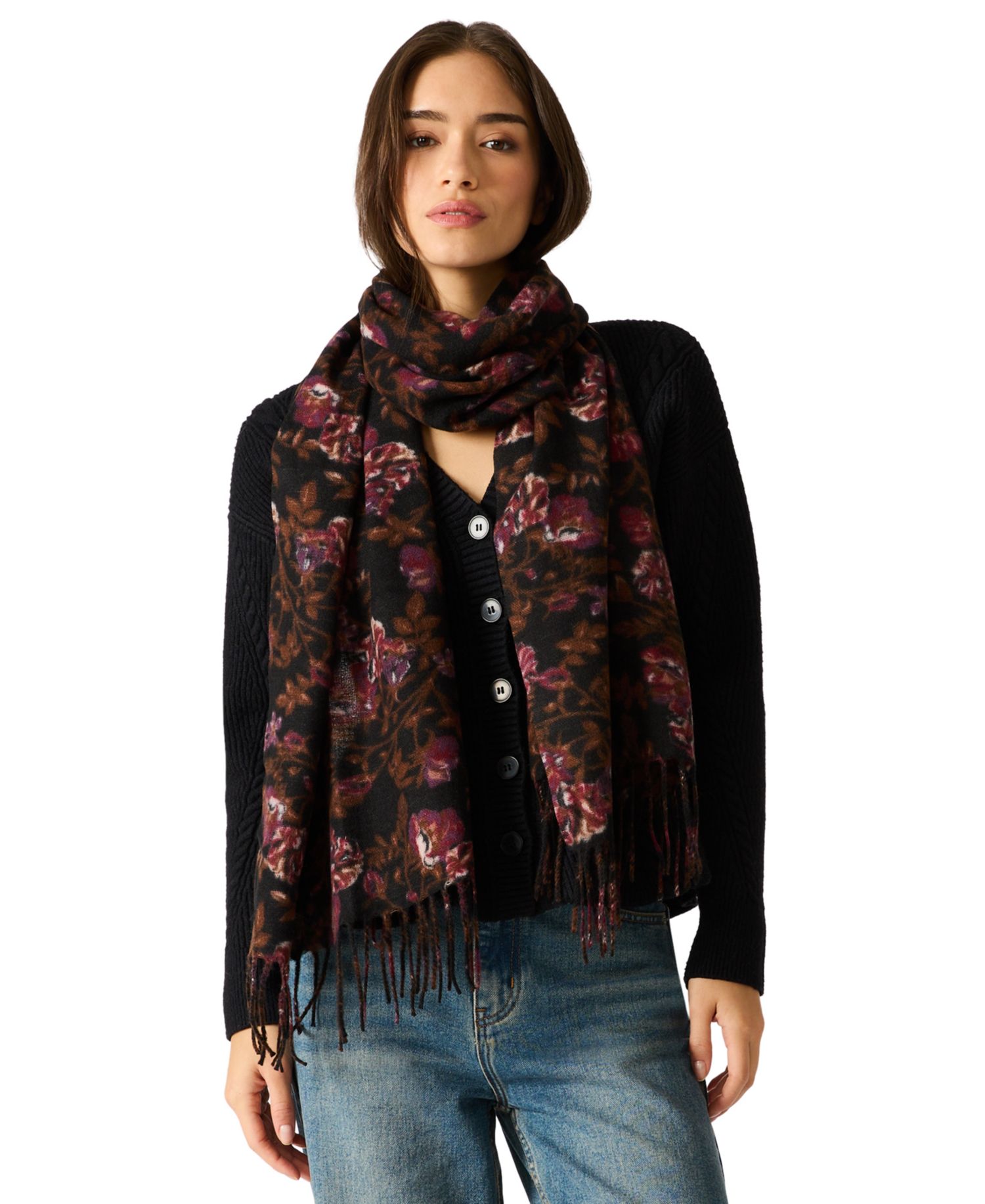 Floral Printed Midweight Scarf