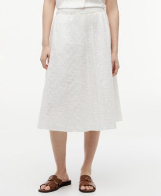 Women's Broderie Elasticated-Waist Skirt