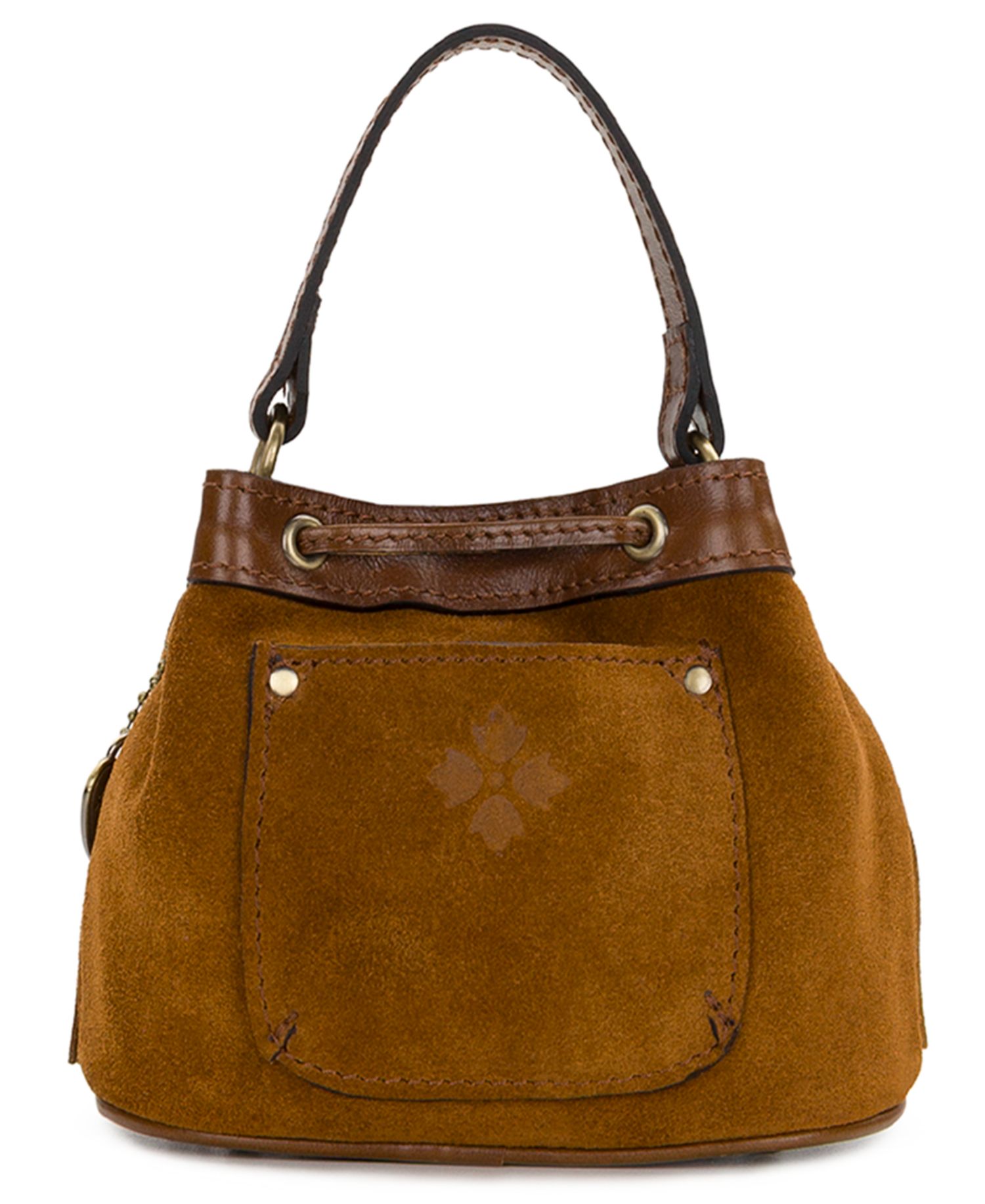 Elisa Mini Suede Drawstring Crossbody Handbag
