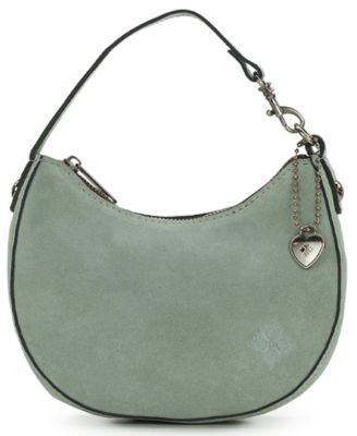 Morgana Mini Suede Heart Charm Shoulder Bag