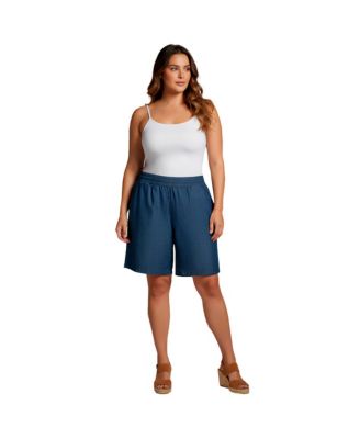 Plus Size Wide-Leg Drawstring Short