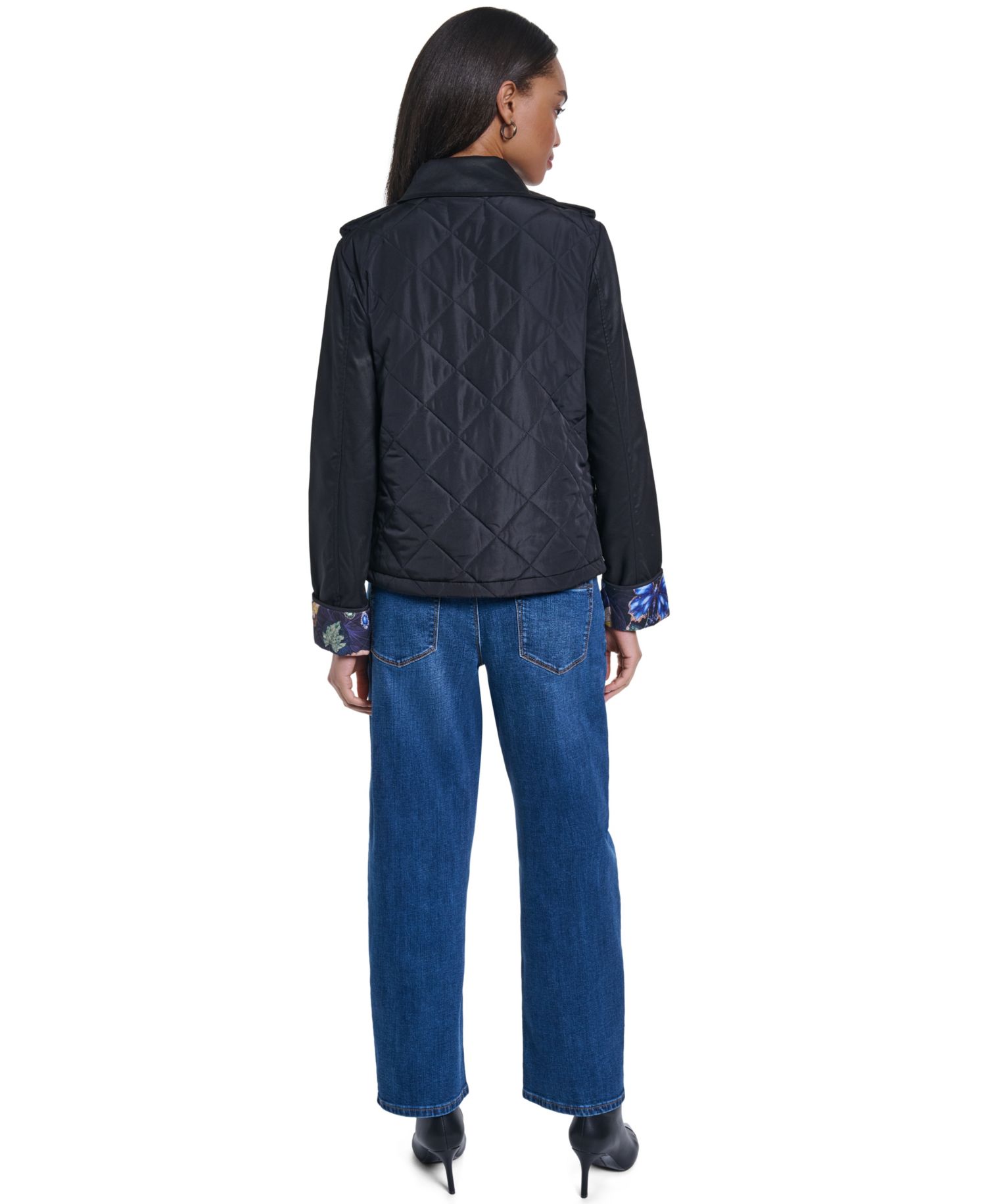 Petite Cropped Button-Front Jacket