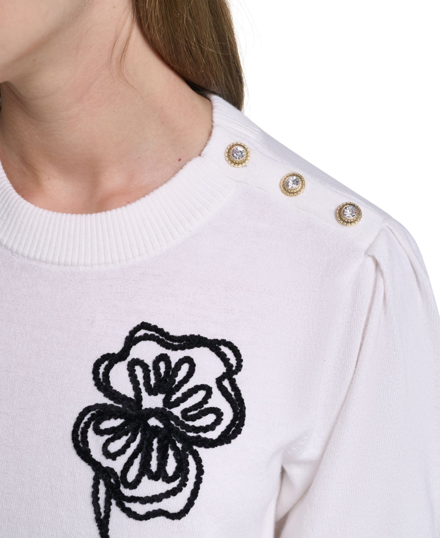 Women's Embroidered Crewneck Sweater