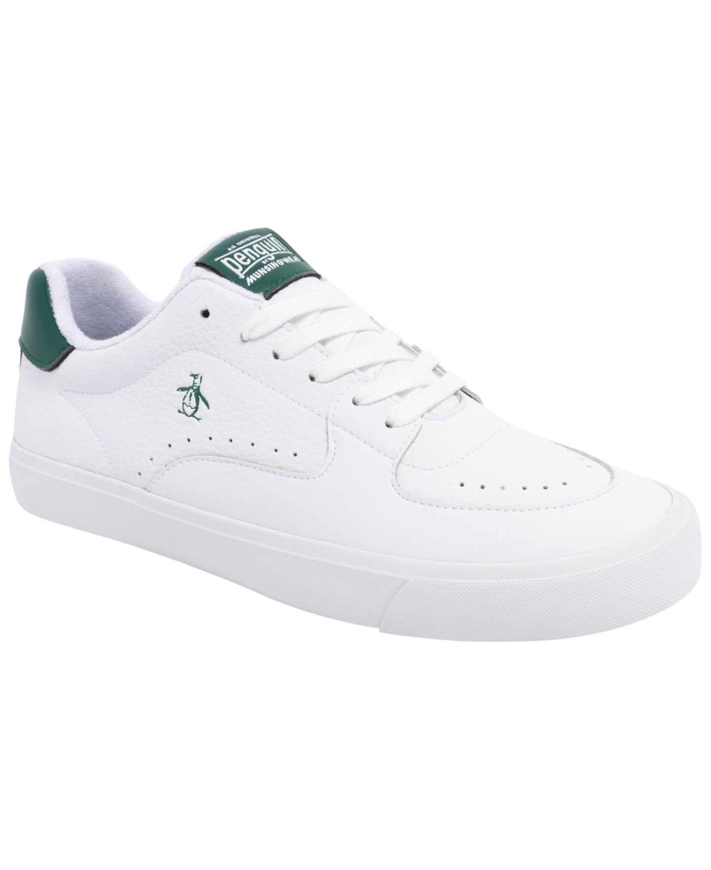 Мужские кроссовки Original Penguin Hadrik Round-Toe Casual, цвет: Белый / Тёмно-зелёный — фото 1
