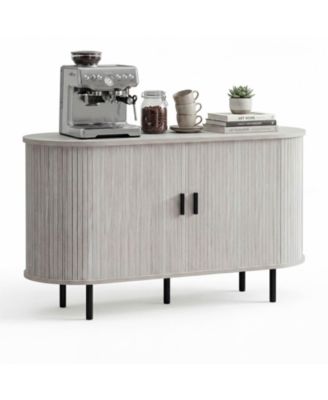 47" Fluted Sideboard Buffet Cabinet Coffee Bar Console Table with Metal Legs