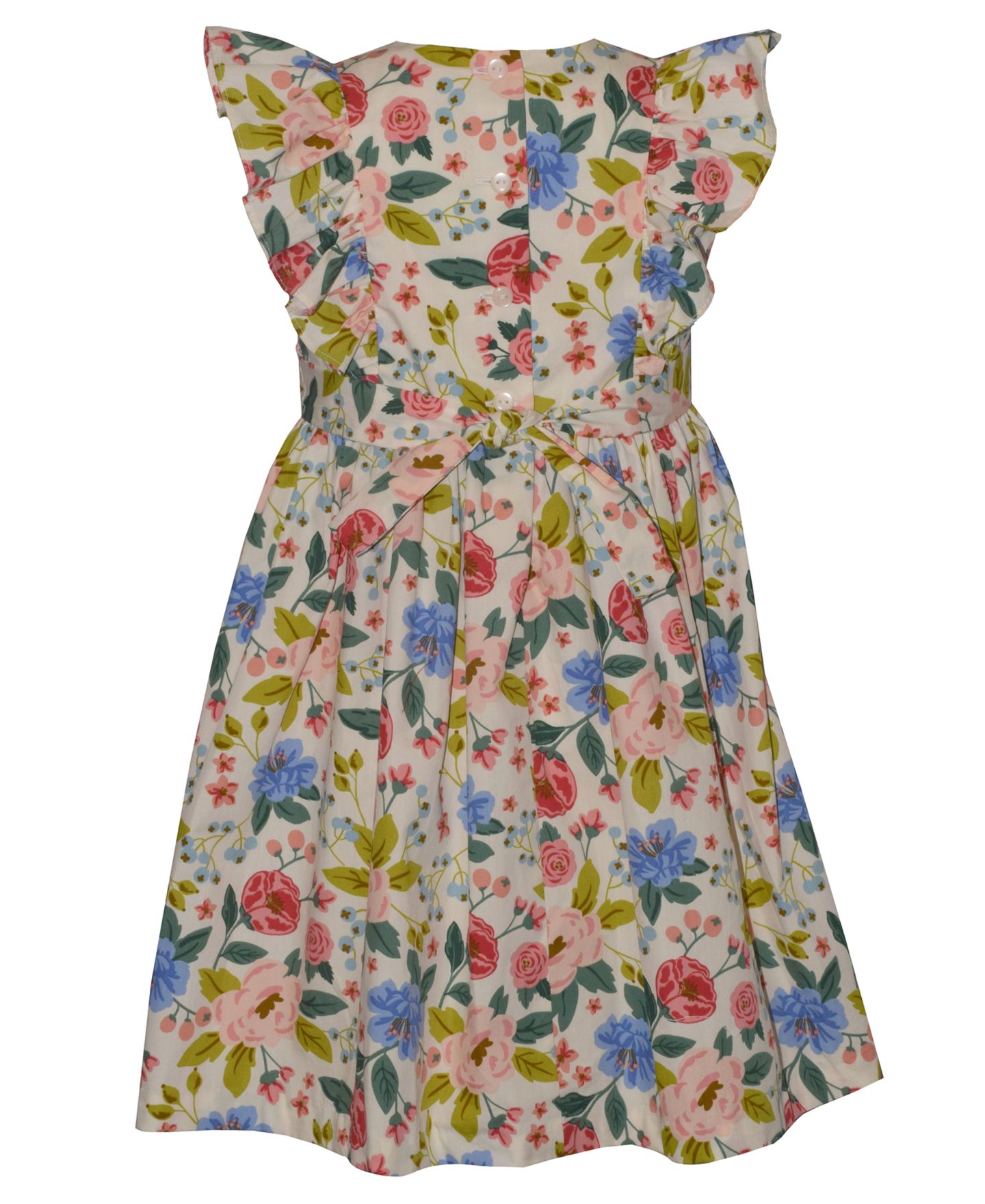 Платье Bonnie Jean Floral Smocked Flutter-Sleeve Dress для девочек, цвет: Разноцветный — фото 2