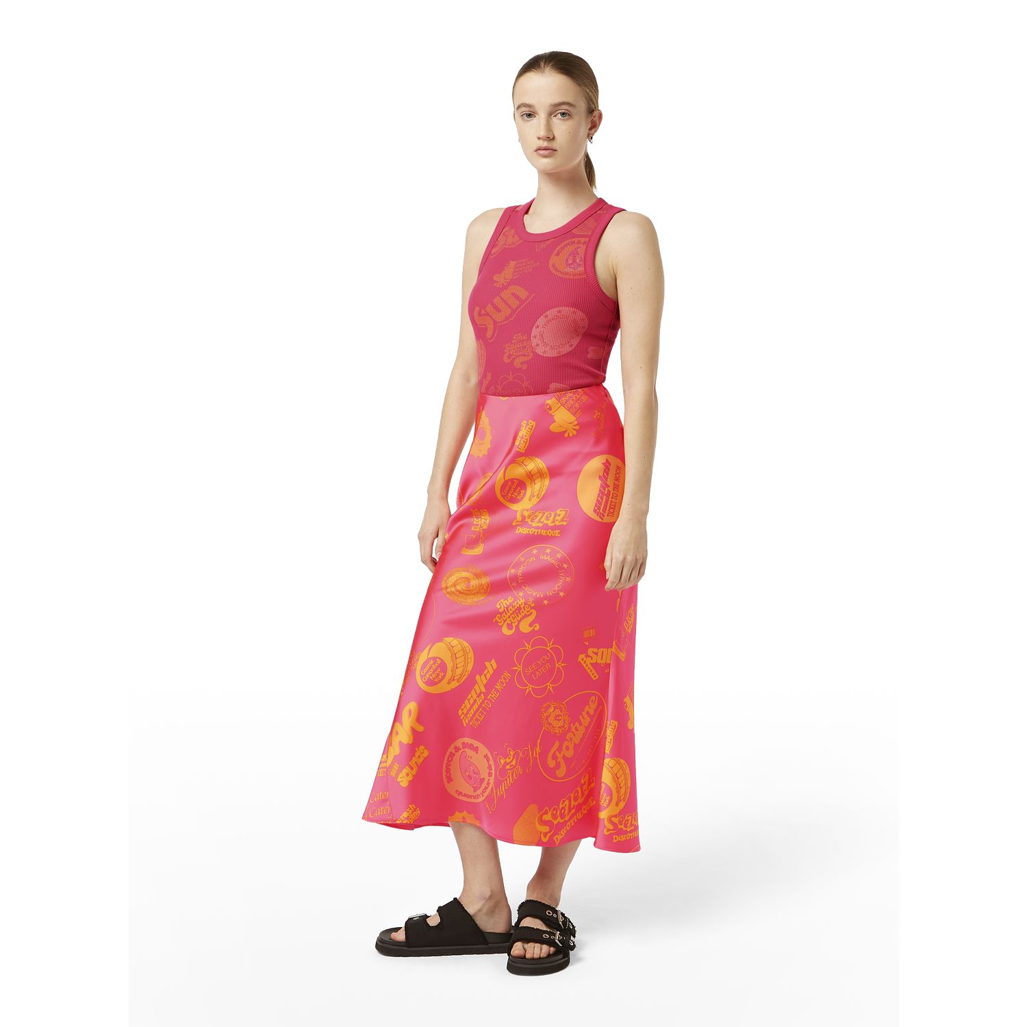 Women's Satin Midi Skirt
