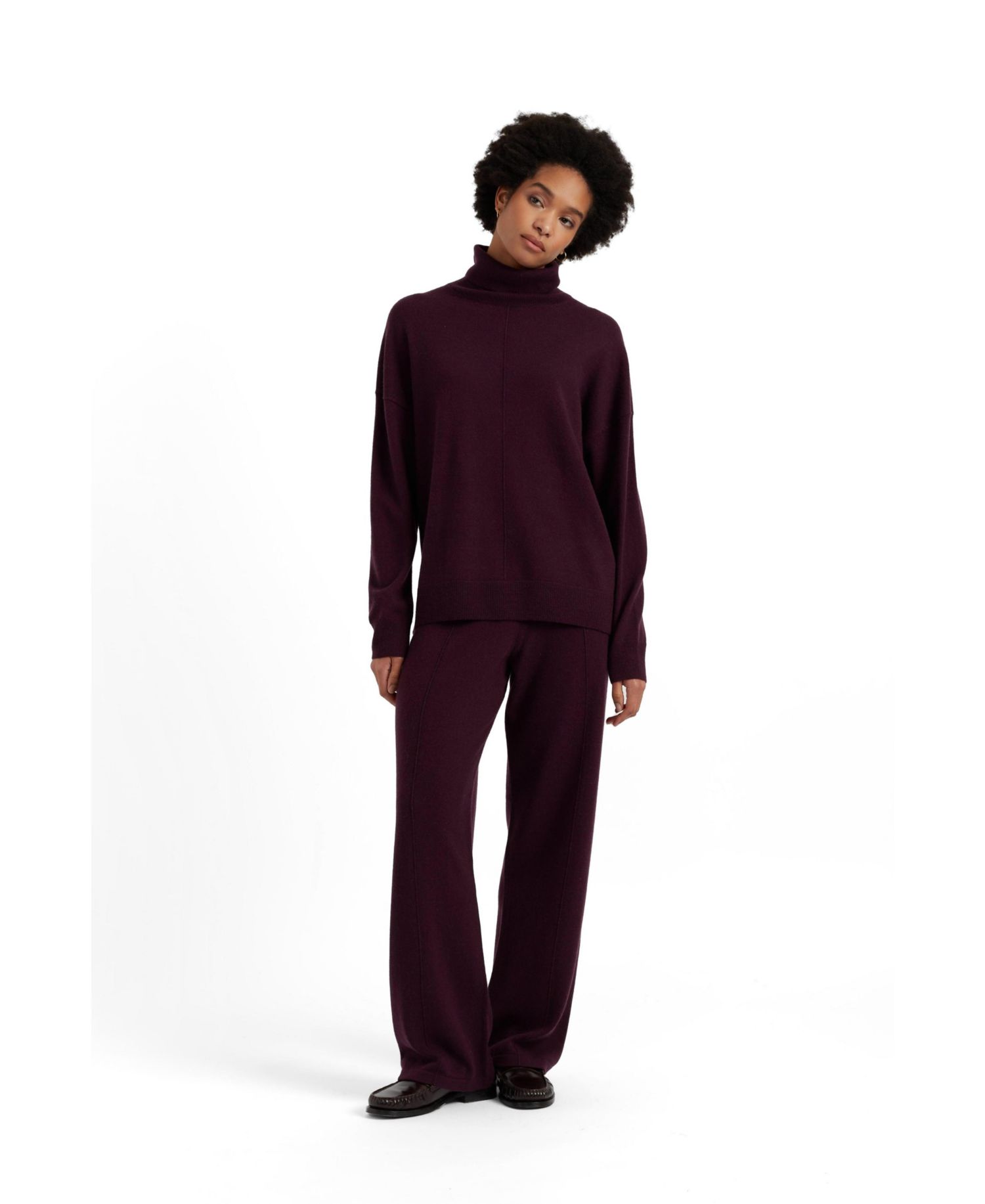Women's Chinti and Parker Wool and Cashmere Wide Leg Track Pant