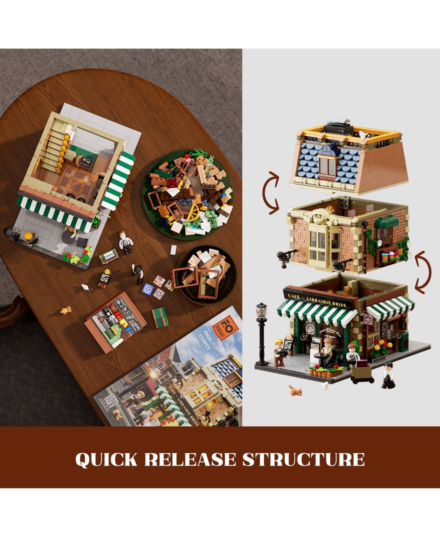 Детский конструктор Lumibricks Book-Cafe 1718-Piece LED Light Building Set, Ages 16+ — фото 5