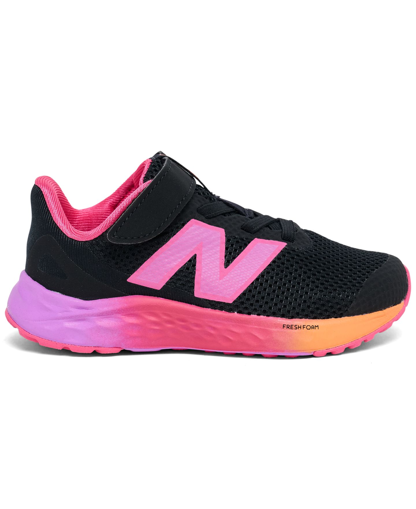 Детские беговые кроссовки New Balance Fresh Foam Arishi V4 на резинках, Finish Line, цвет: Чёрный — фото 3