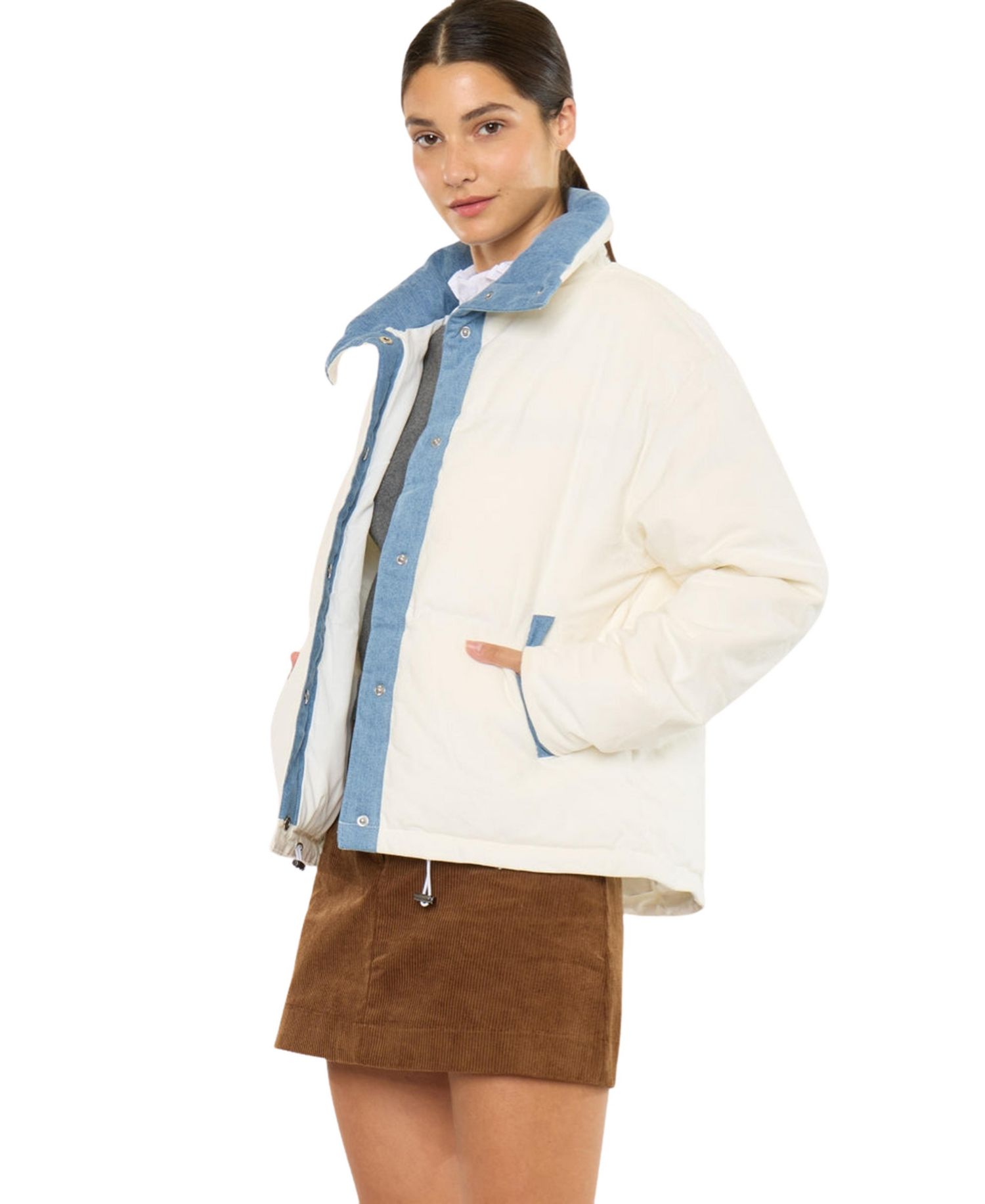 Women's USA Yerba Relaxed Front-Snap Puffer Jacket