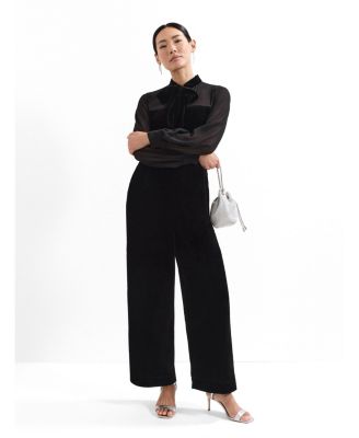 Women's Magie Velvet Tie Neck Jumpsuit