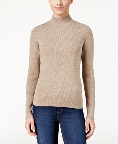 Karen Scott Marled Mock-Neck Sweater, Only at Macy's