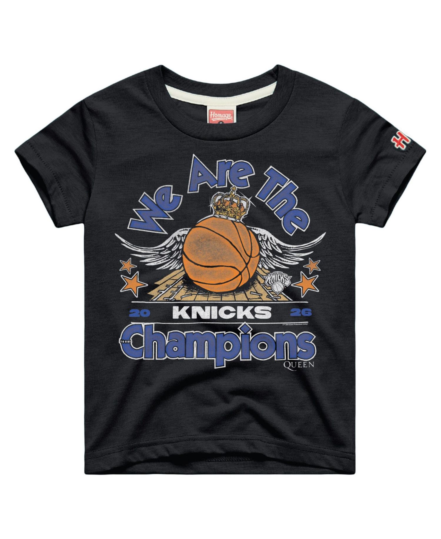 Big Boys and Girls Charcoal New York Knicks x Queen 2026 NBA Finals Champions Tri-Blend T-Shirt