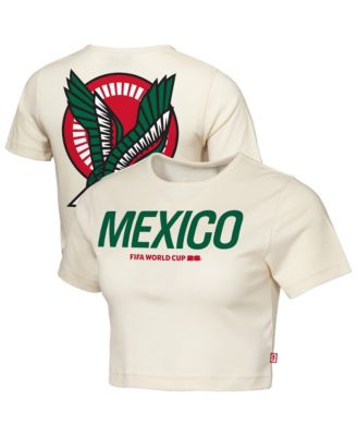 Women's Natural Mexico FIFA World Cup 2026 Elote Squad Cropped T-Shirt