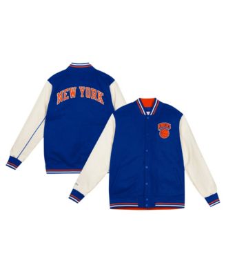 Big Boys and Girls Blue New York Knicks Full-Snap Varsity Jacket