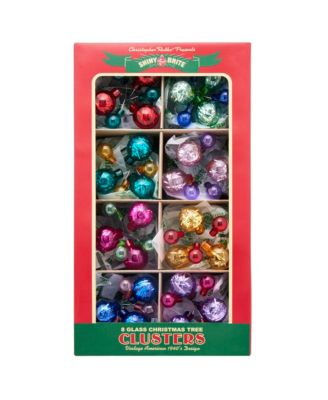 Vivid Vintage 6-Piece Ornament Clusters, Set of 8