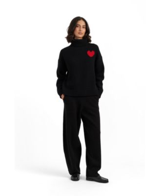 Women's Merino Heart Rollneck Sweater