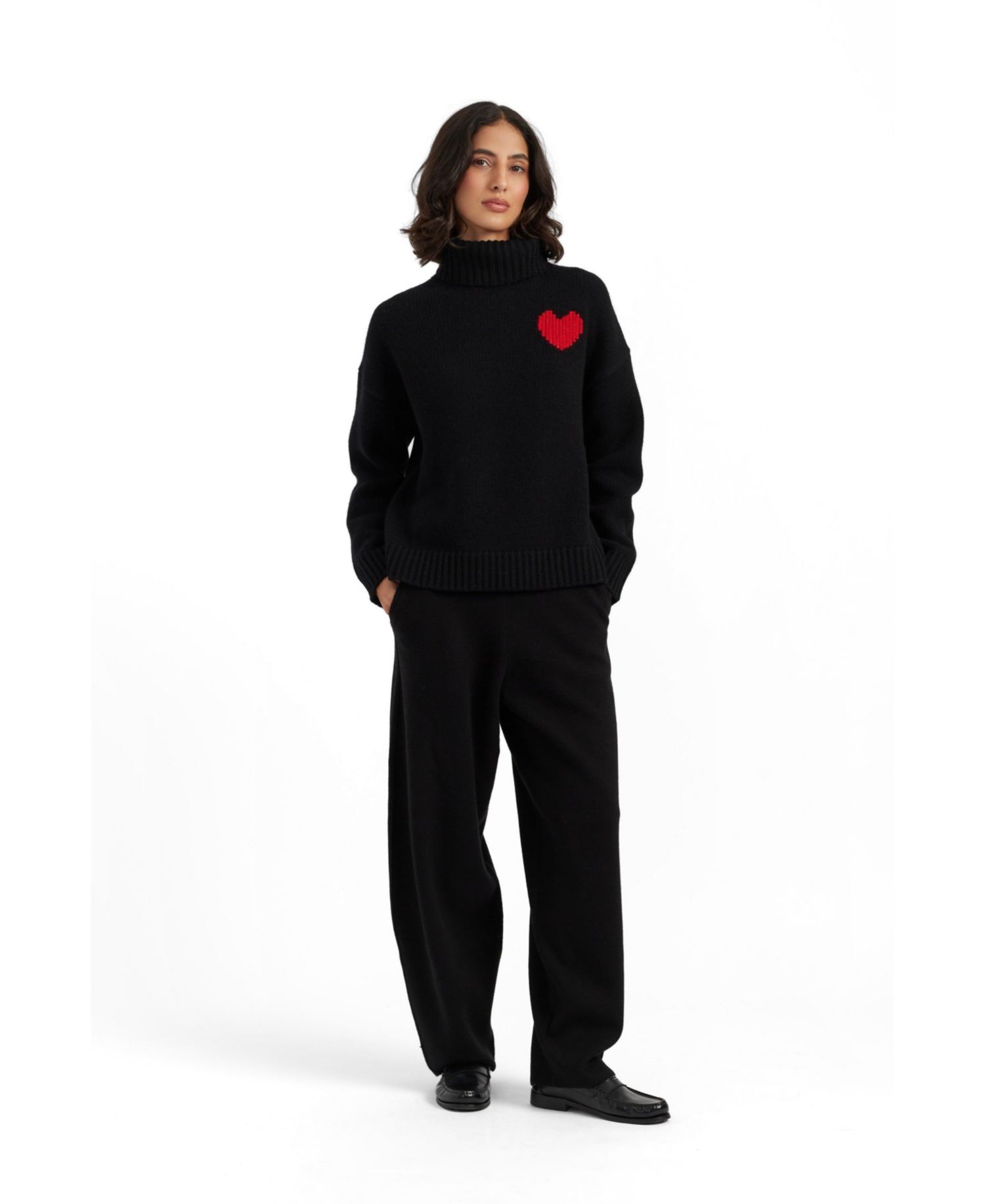 Women's Merino Heart Rollneck Sweater