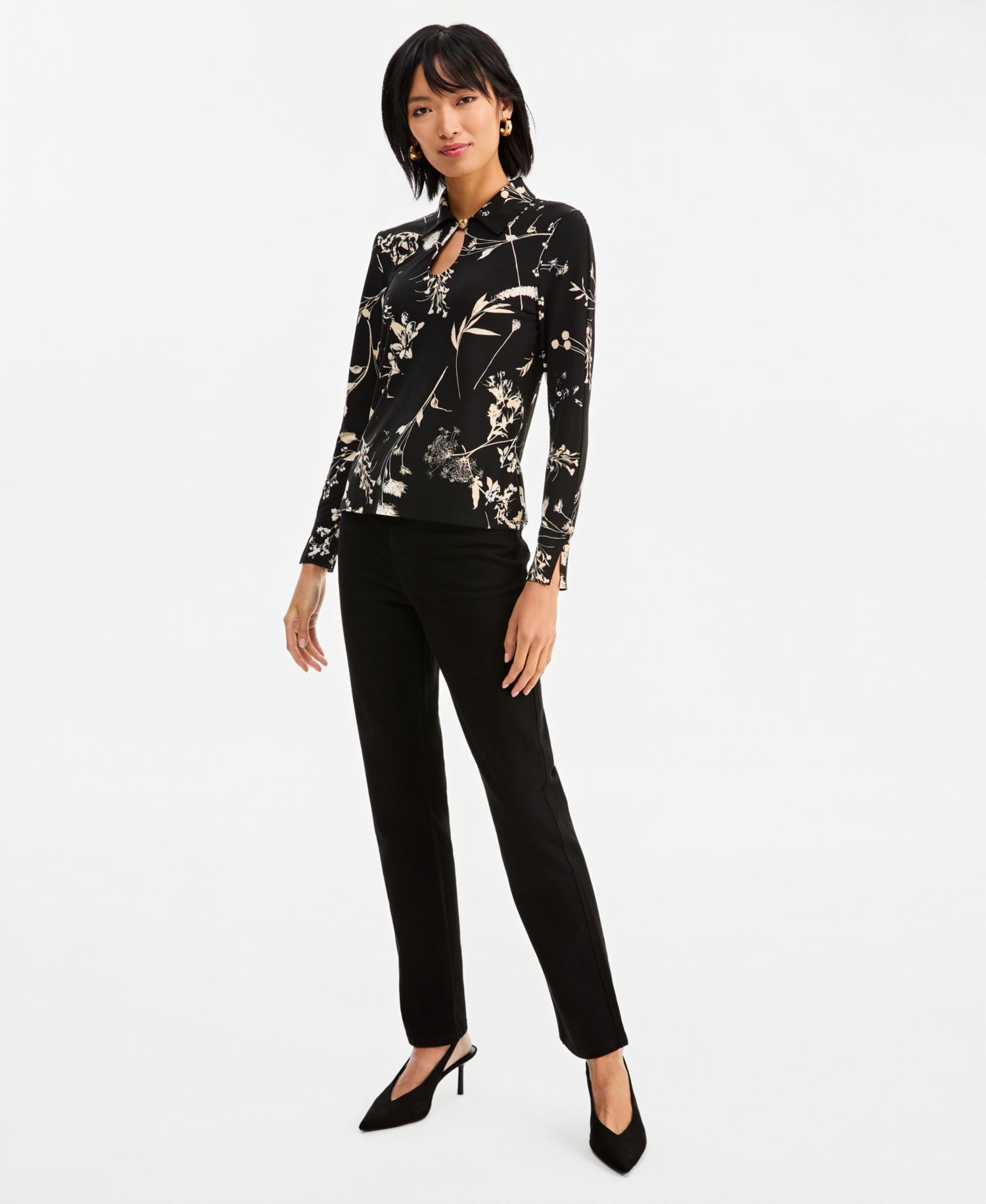Women's Print Long-Sleeve Blouse