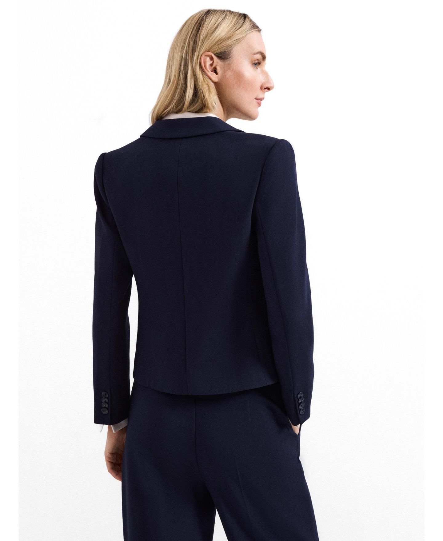 Женский пиджак Phase Eight Aubrie Single Button Cropped Blazer, цвет: Тёмный синий — фото 3