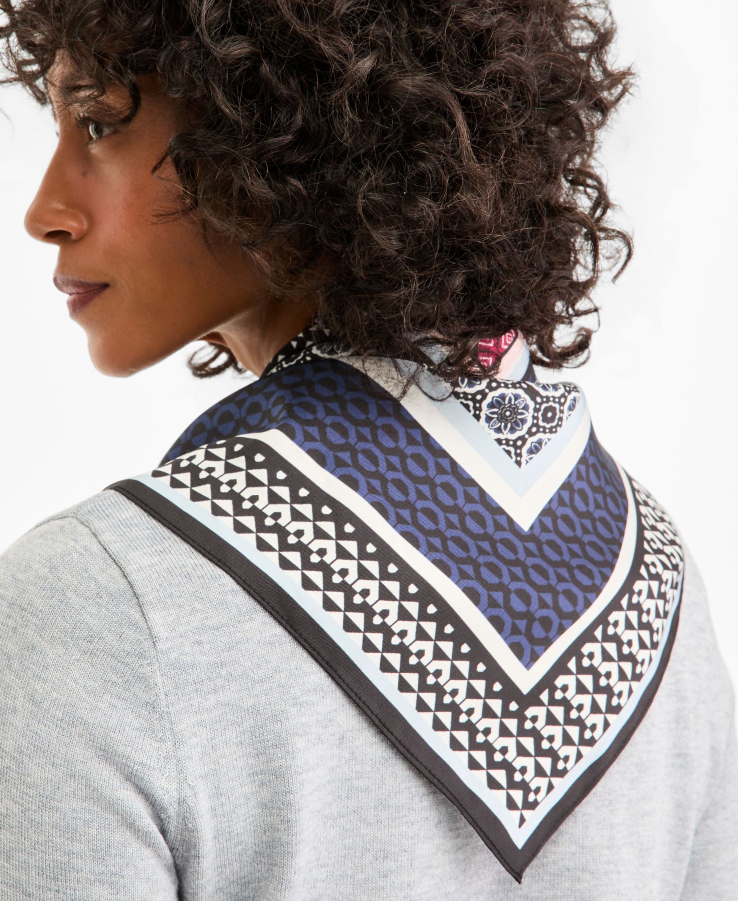 Women's Accent Rib Knit Scarf T-Shirt