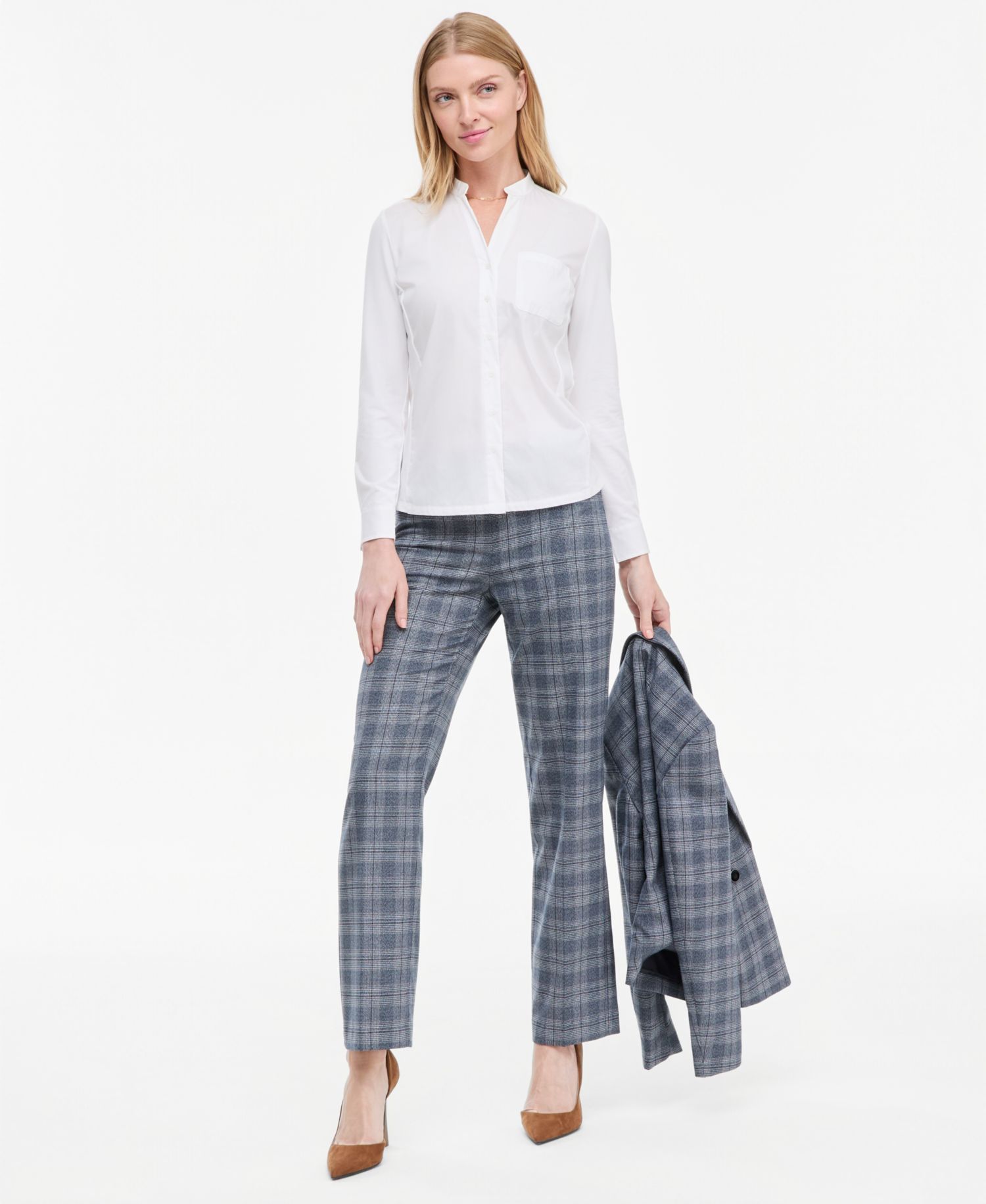 Women's Stand Collar Long-Sleeve Shirt