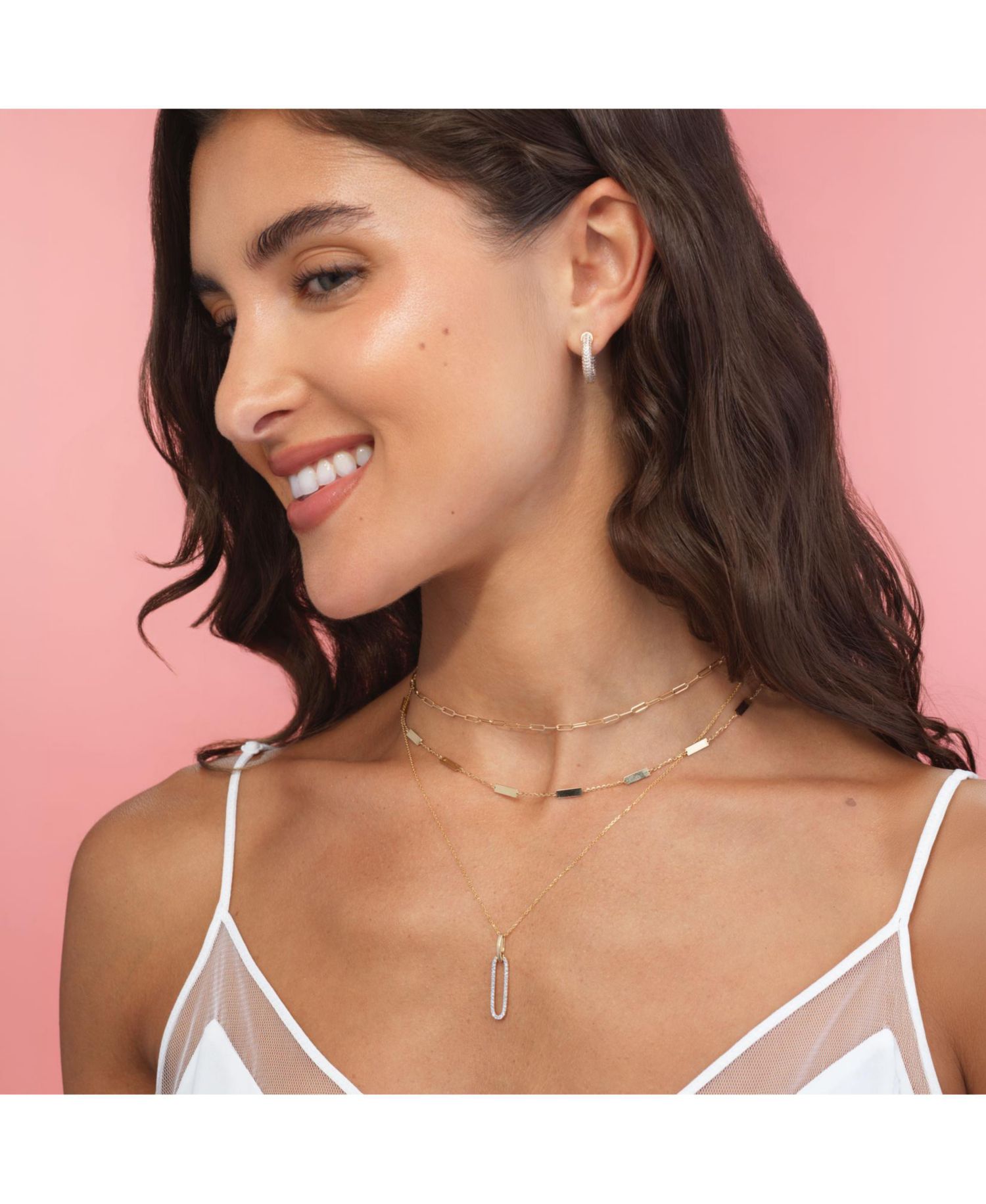Gold Bar Chain Necklace 14K Gold