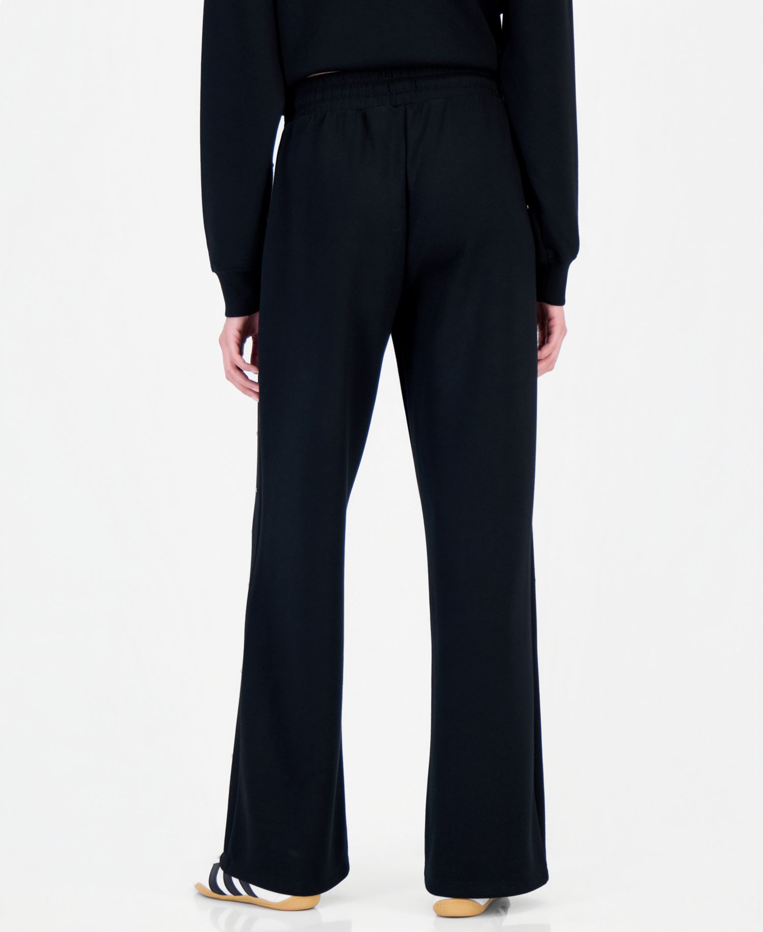 Juniors' High-Rise Embellished Scuba Wide-Leg Pants