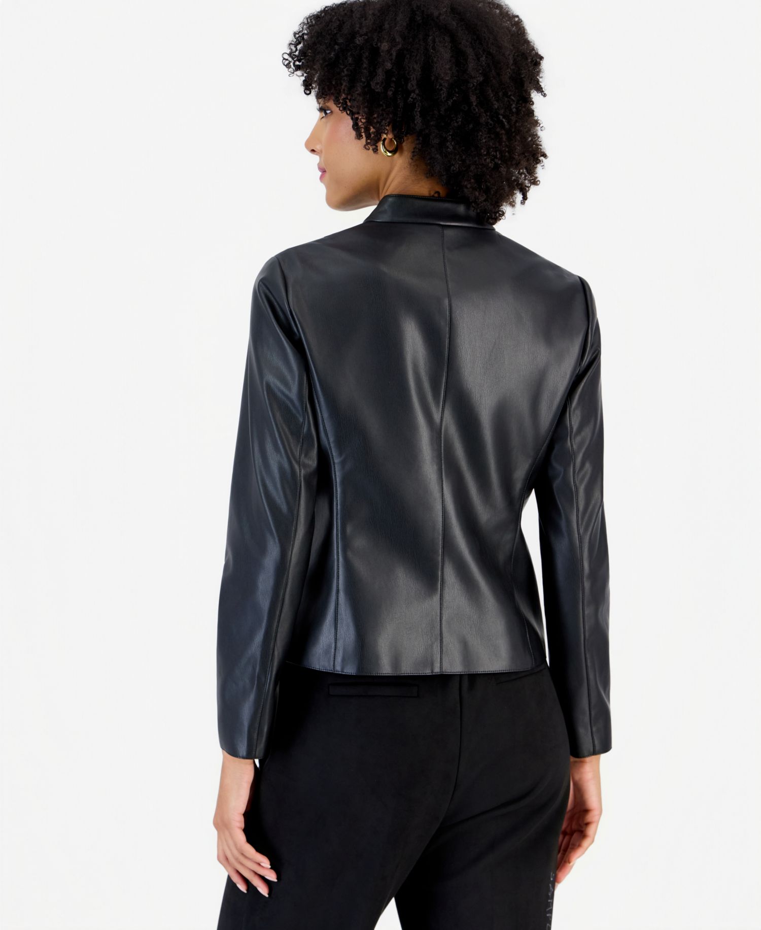 Petite Moto Fitted Zipper-Pocket Jacket