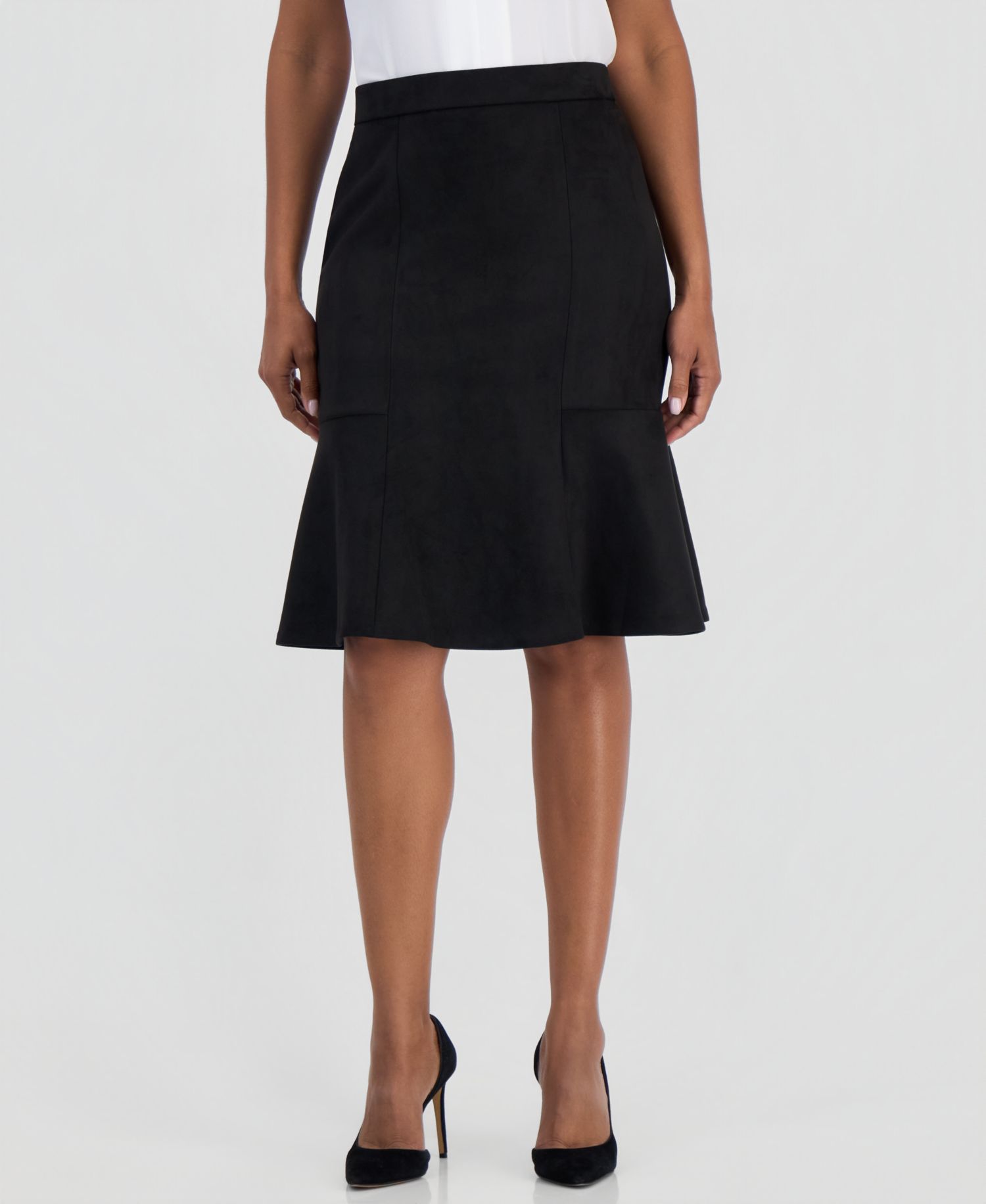 Women's Pull-On Flare Faux Suede Skirt