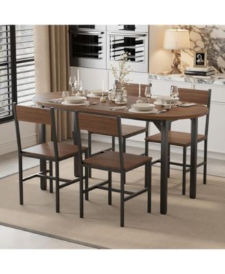 5Pieces Modern Kitchen Dining Table Set with 4 Chairs for Kitchen, Dining Room