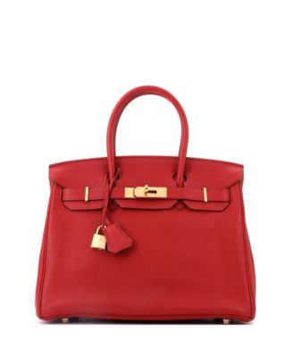 Birkin 30 Handbag Red Togo with Gold Hardware