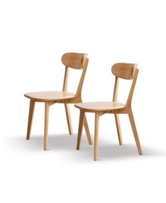 Set of 2 Solid Oak Dining Chairs with FAS Grade Wood Frame for Dining Room