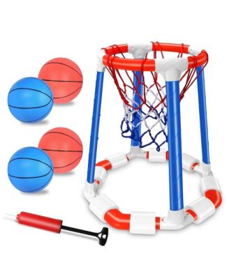 Pool Basketball Hoop Floating Set Adults Balls Pump Outdoor Water Play Summer