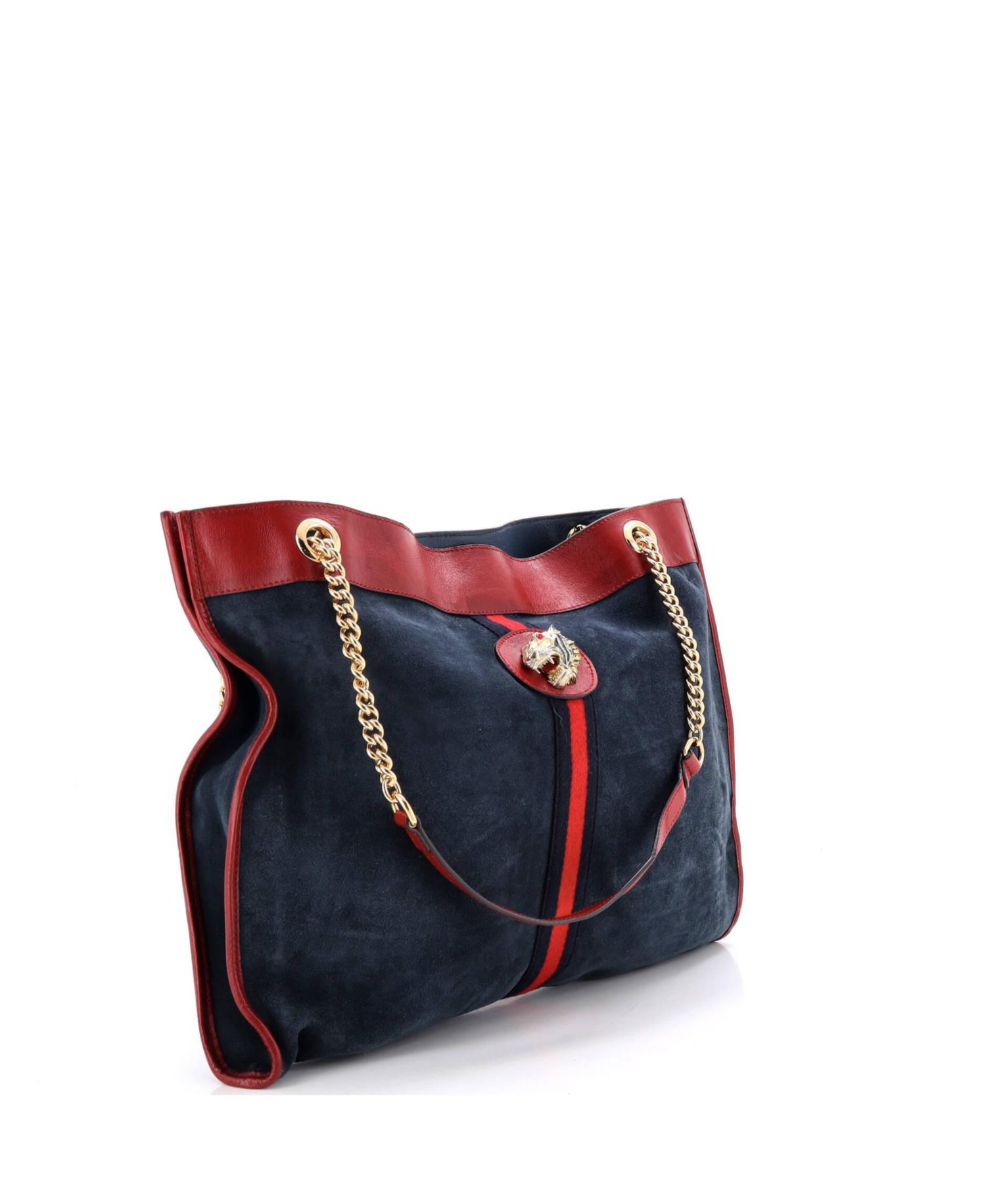 Large Rajah Chain Tote Suede
