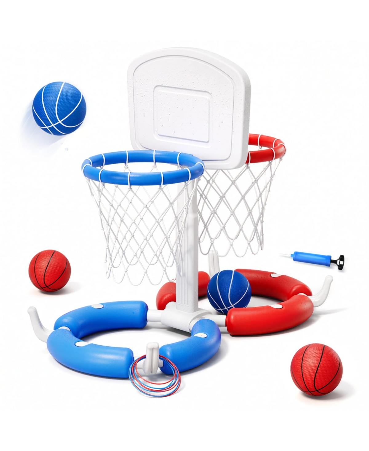 Gnuadz 2-in-1 Pool Basketball Hoop Ring Toss Game Floating Water Toy