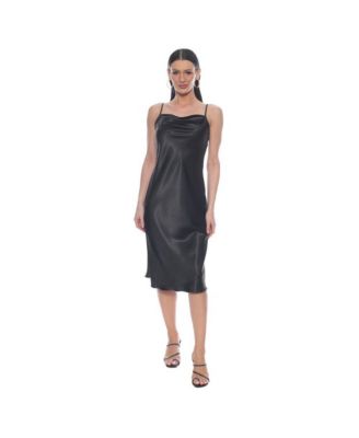 Women's Satin Cowl Midi Dress