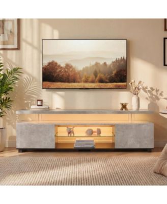 TV Entertainment Center LED TV Stand, Modern TV Stand with Storage, Center Media Storage Console Table, for Living Room, Bedroom