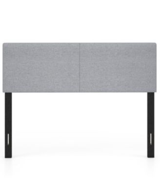 Queen Size Upholstered Headboard with Vertical Quilted Linen Panel