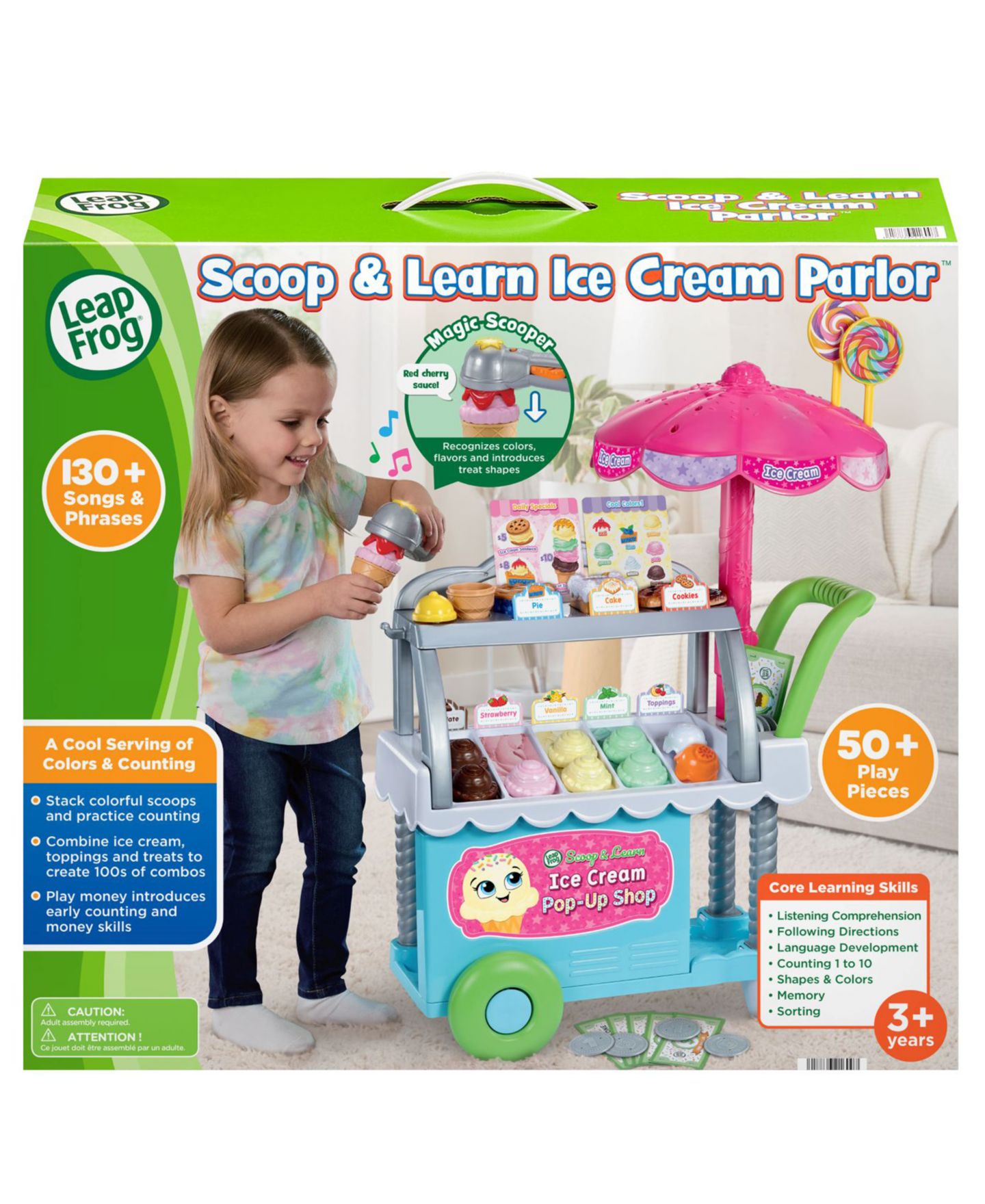 Детский игровой набор Leapfrog Scoop & Learn Ice Cream Parlor Magic Scooper 50+ Accessories Playset, Ages 3+ — фото 3