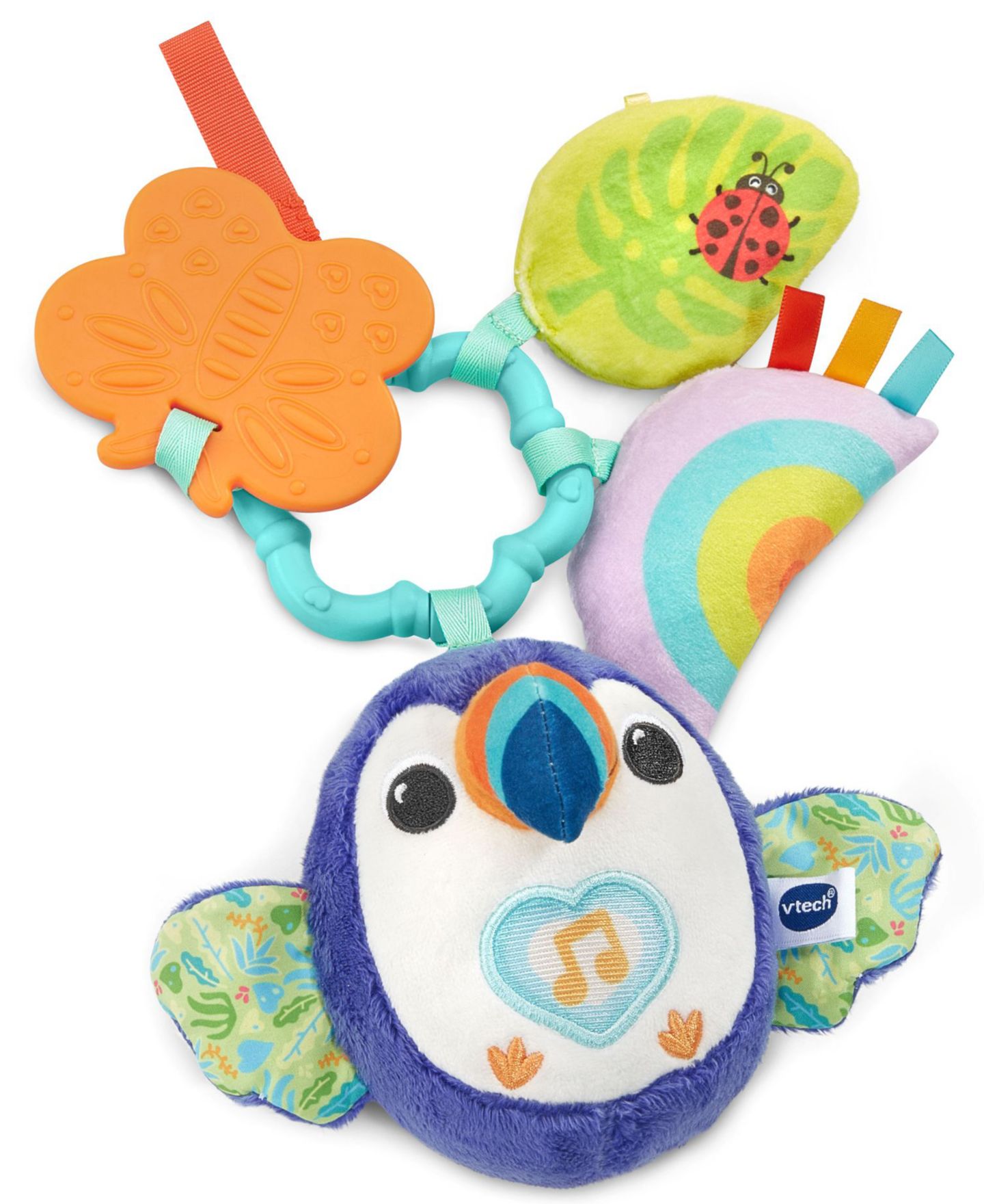 Детская мягкая игрушка VTech Infant Take-Along Toucan Light-Up Teether Hanging Plush Toy — фото 2