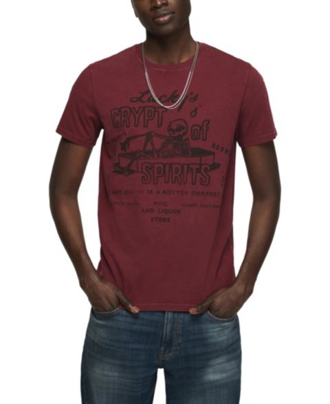 Мужская футболка Lucky Brand Coffin Skeleton Graphic, цвет: Zinfandel