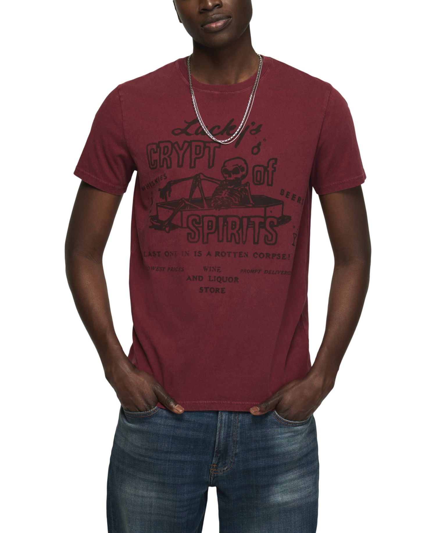 Men's Coffin Skeleton Graphic T-Shirt