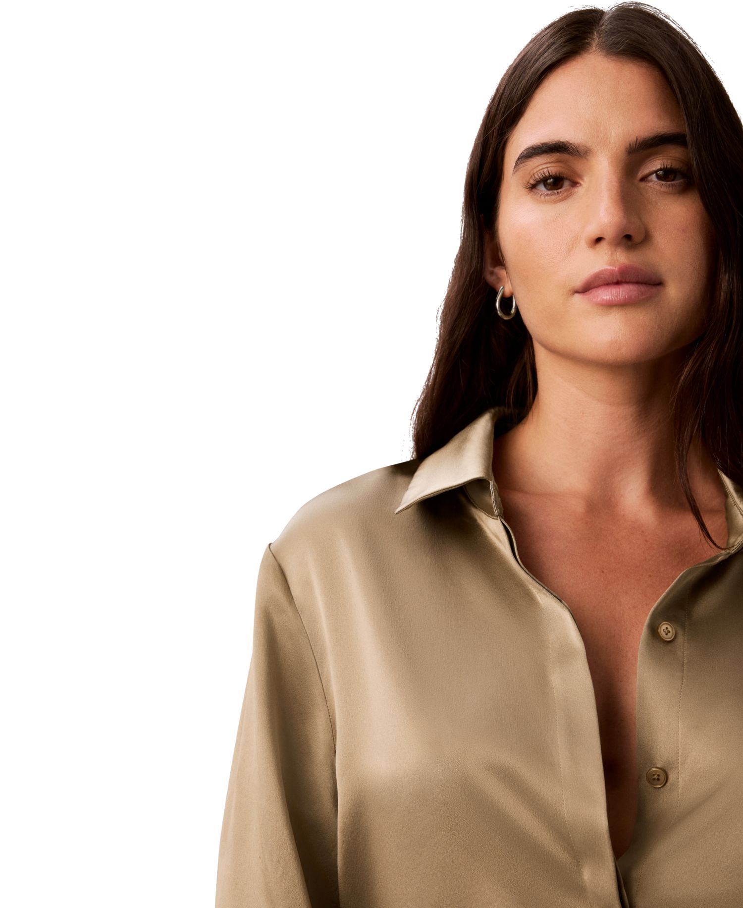 Petite Long-Sleeve Collared Shirt